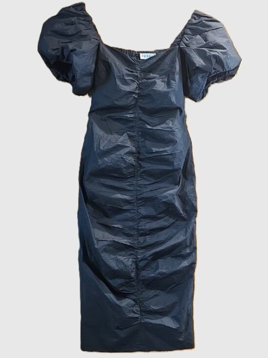 RHODE Dresses & Skirts - RHODE Navy Puff-Sleeve Midi Dress